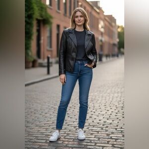 Black leather jacket